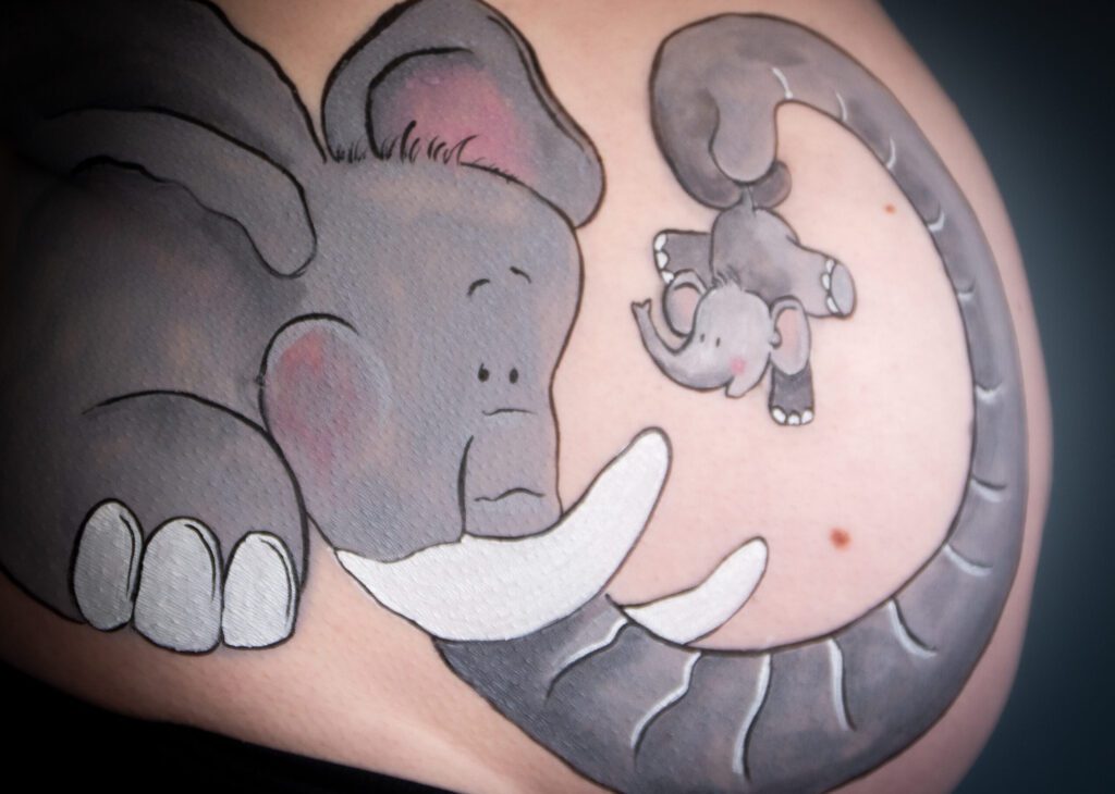 Bellypaint olifant eigen foto met fotoshoot